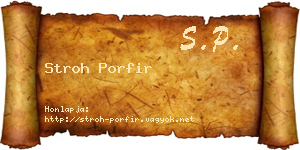Stroh Porfir névjegykártya